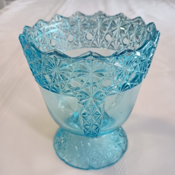 Vintage Fenton Daisy & Button Electric Blue Sugar Dishes - Picture 8 of 10